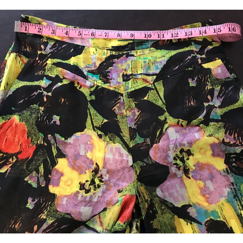 Anthropologie Leifnotes Blurred Dahlia Wide Leg Pants 8 Floral Palazzo - Picture 11 of 14
